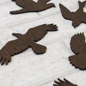 DUBLEZ | Dřevěná samolepka ptáčci na stěnu 8 ks