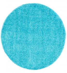 Makro Abra Kulatý koberec shaggy TOKYO 6365A Jednobarevný modrý Rozměr: průměr 100 cm