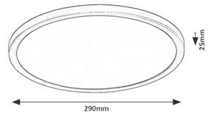 Rabalux GONZALO LED stropní svítidlo 24W/3000/4000/6000K/29 cm černá
