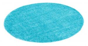 Makro Abra Kulatý koberec shaggy TOKYO 6365A Jednobarevný modrý Rozměr: průměr 100 cm