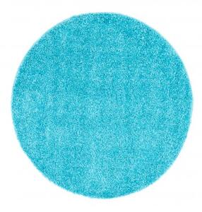 Makro Abra Kulatý koberec shaggy TOKYO 6365A Jednobarevný modrý Rozměr: průměr 120 cm