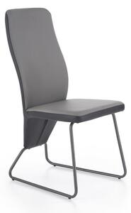Jídelní židle ERIN – ocel, ekokůže, více barev šedá/bílá