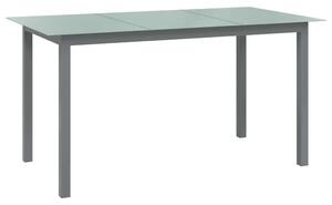 Zahradní stůl světle šedý 150 x 90 x 74 cm hliník a sklo