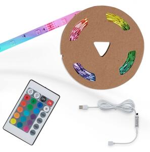Brilo - LED RGB Stmívatelný pásek 6,6m LED/6W/USB + DO