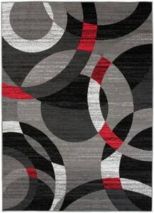 Makro Abra Kusový koberec moderní MAYA Z984B šedý červený Rozměr: 80x150 cm