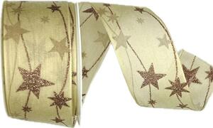 Stuha vánoční CELESTIAL GLOW NATURE béžová 40mm x 2m (15,-Kč/m)