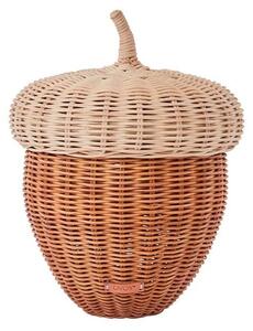 Ratanový košík s víkem Acorn Basket 45 cm Oyoy