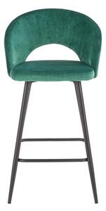 Barová židle LEO – samet, více barev Zelená