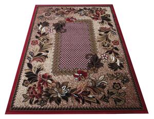 Makro Abra Kusový koberec BCF Alfa 01 Květy červený Rozměr: 80x150 cm