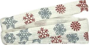 Vánoční stuha VLOČKY bavlněná bílá 15 mm x 2 m (5,- Kč/m)
