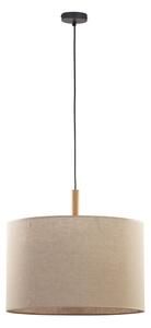 TK LIGHTING Lustr - DEVA 6107, Ø 50 cm, 230V/15W/1xE27, tmavě béžová/borovice/černá