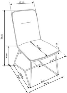 Jídelní židle FARACI – látka, ekokůže, krémová / tmavě šedá