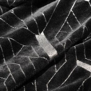 Černá flano deka GINKO4 s lesklým potiskem 150x200 cm