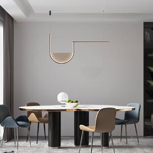 Zambelis Závěsné světlo LED 23170, šedá/černá, 101 cm, sklo/kov,, stmívatelný, Černá, Obývací pokoj / jídelna, Hliník, Moderní