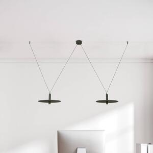 Zambelis LED závěsné světlo 23227, černé, Ø 35 cm, 2 žárovky, kov, Černá, Obývací pokoj / jídelna, Hliník, Moderní