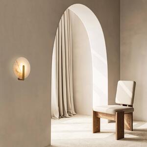 Zambelis LED nástěnné světlo 2552, bílo-zlaté, Ø 25 cm, alabastr, Bílá / opál, Obývací pokoj / jídelna, Kámen
