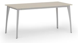 Jednací kancelářský stůl PRIMO OMEGA, 160x80 cm, šedá podnož, bříza