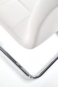 Jídelní židle POLY – kov, eko kůže bílá