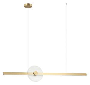 Zambelis Závěsné světlo LED 25426, zlaté, délka 121 cm, stmívatelné, kovové, stmívatelný, Mosaz / zlato, Obývací pokoj / jídelna, kov, Moderní