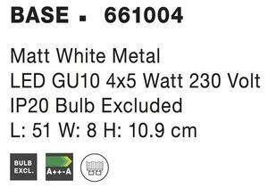 NV 661004 Bodové svítidlo BASE matný bílý kov GU10 4x5W IP20 bez žárovky - NOVA LUCE