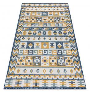 Dywany Luszczow Kusový koberec SISAL COOPER Aztécký, Etno, Cikcak 22218 ecru / tmavě modrá Rozměr koberce: 80 x 150 cm