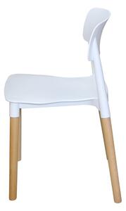 Jídelní židle GAMA — masiv buk/plast, bílá