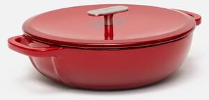 Fabini Smaltovaná litinová tegame pánev s poklicí Ø 26 cm (3,5 l), červená