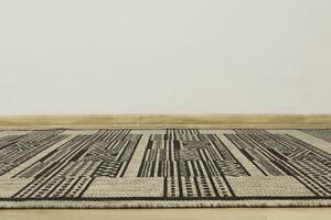 Balta Kusový koberec sisalový Suva 11490 pogumovaný béžový černý Rozměr: 120x170 cm
