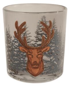 Svícen na čajové svíčky FOREST DEER 8 cm