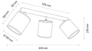Spot-Light 2037400911553 - Bodové svítidlo BENITA 3xE27/25W/230V dub