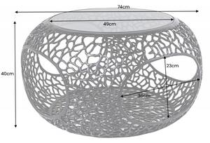 Konferenční stolek LEAF 40 CM černý/černé sklo Nábytek | Obývací pokoj | Konferenční stolky | Všechny konferenční stolky