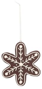 Závěsná vánoční ozdoba CANDY SNOWFLAKE 10 cm, hnědá
