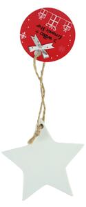 Keramická vánoční ozdoba CLAY STAR 8 cm, bílá