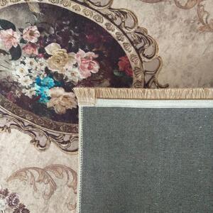Makro Abra Moderní kusový koberec protiskluzový Horeca-New 100 Klasický béžový zelený Rozměr: 120x180 cm