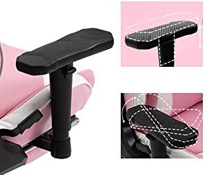 Herní židle DARKECHO — ekokůže, růžová, nosnost 160 kg