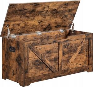 Úložný box s víkem TAYLOR 100x40 cm, rustikálně hnědý