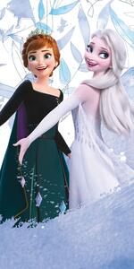 Bavlněná froté osuška 70x140 cm - Ledové království Princezny Anna a Elsa