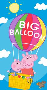 Bavlněná froté osuška 70x140 cm - Prasátko Peppa Tomík v balónu