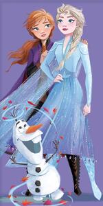 Bavlněná froté osuška 70x140 cm - Ledové království Princezny Elsa, Anna a Olaf