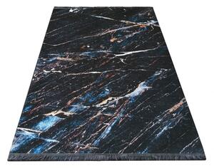 Makro Abra Moderní kusový koberec BLACK and GOLD 02 Abstraktní protiskluzový černý zlatý Rozměr: 160x220 cm