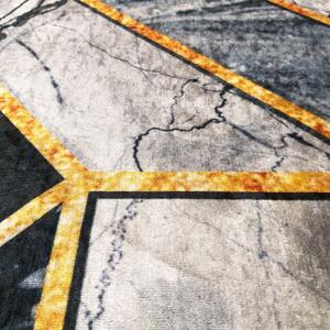Makro Abra Moderní kusový koberec BLACK and GOLD 04 Geometrický protiskluzový černý zlatý Rozměr: 120x180 cm