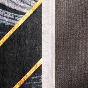 Makro Abra Moderní kusový koberec BLACK and GOLD 04 Geometrický protiskluzový černý zlatý Rozměr: 160x220 cm