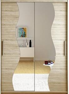 Kapol Miami S šatní skříň šíře 120 cm s dvojitým zrcadlem a posuvnými dveřmi Dub Sonoma