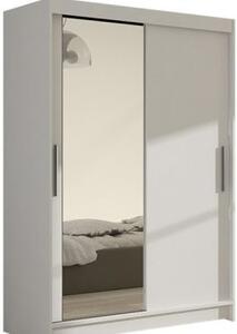 Kapol Miami VI Šatní skříň šíře 120 cm se zrcadlem a posuvnými dveřmi Matná bílá