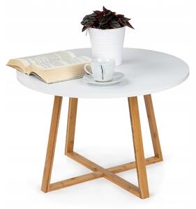 Konferenční stolek ModernHome kulatý 60 x 60 x 40 cm bílý