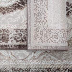 Makro Abra Kusový klasický koberec Angora 01 Luxusní hnědý béžový Rozměr: 80x150 cm