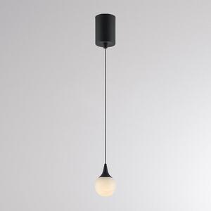 Molto Luce LED závěsné světlo ARE, černé, alabastr, Ø 8 cm, DALI, stmívatelný, Černá, Obývací pokoj / jídelna, Kámen, Moderní, Koule
