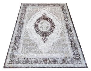 Makro Abra Kusový klasický koberec Angora 01 Luxusní hnědý béžový Rozměr: 80x150 cm