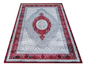 Makro Abra Kusový klasický koberec Angora 01 Luxusní červený šedý béžový Rozměr: 240x330 cm