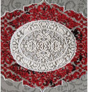 Makro Abra Kusový klasický koberec Angora 01 Luxusní červený šedý béžový Rozměr: 200x290 cm
